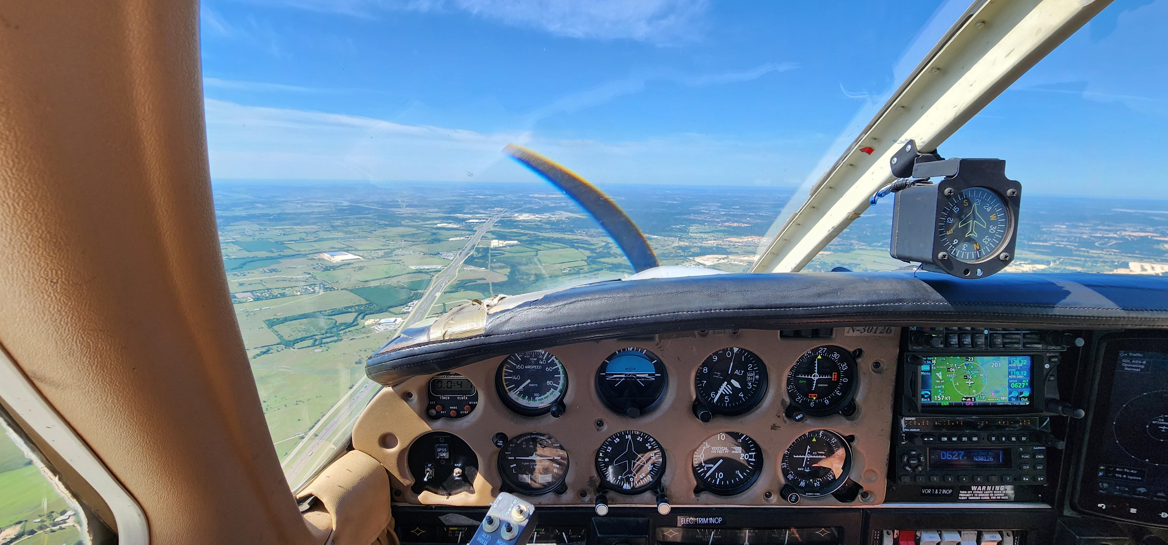 Picture taken from a piper archer in an area north of Georgetown showing a ton of fields